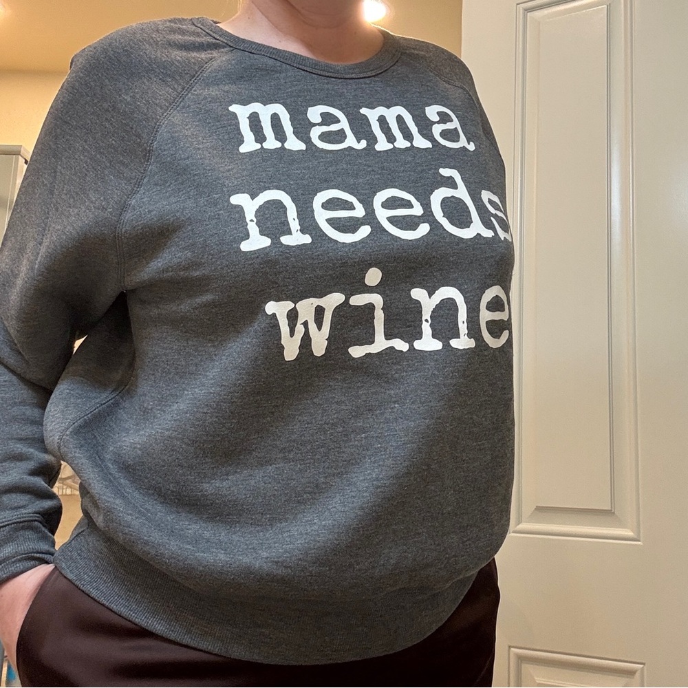 Grayson Threads Gray and White Crewneck Sweater
